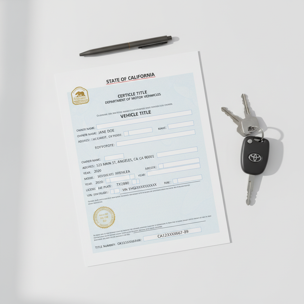 California DMV registration services focused on vehicle title transfer and vehicle change of ownership paperwork for California auto plates and vehicle license plates.